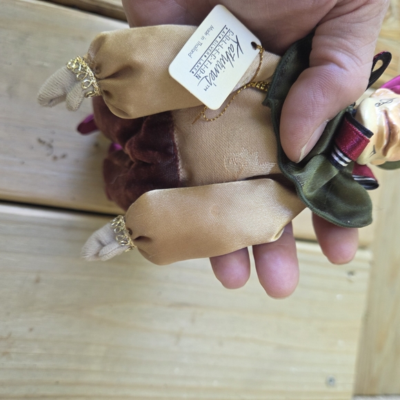 Elegant Jester Doll with Burgundy and Olive Accents - Picture 9 of 10